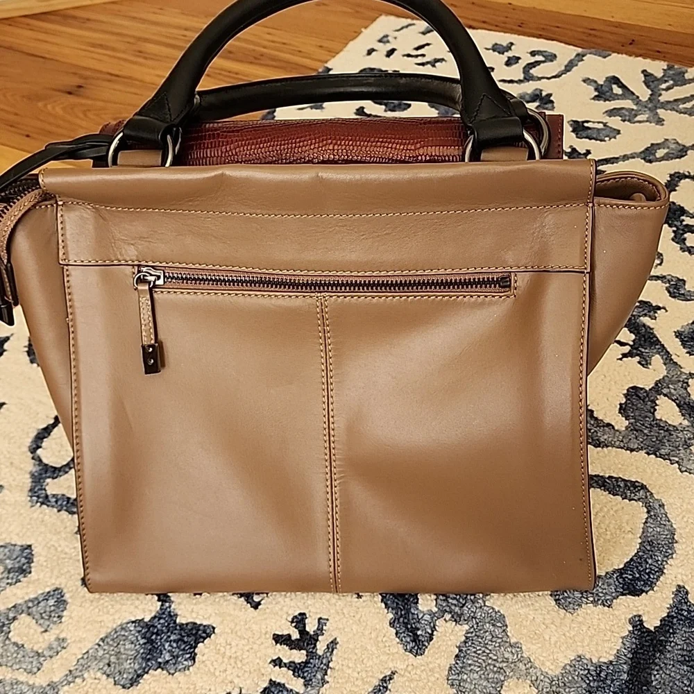 Vince Camuto Elegant Colorblock Leather Handbag NWOT